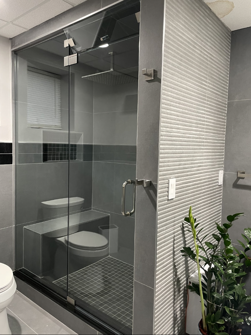 Custom frameless glass shower
